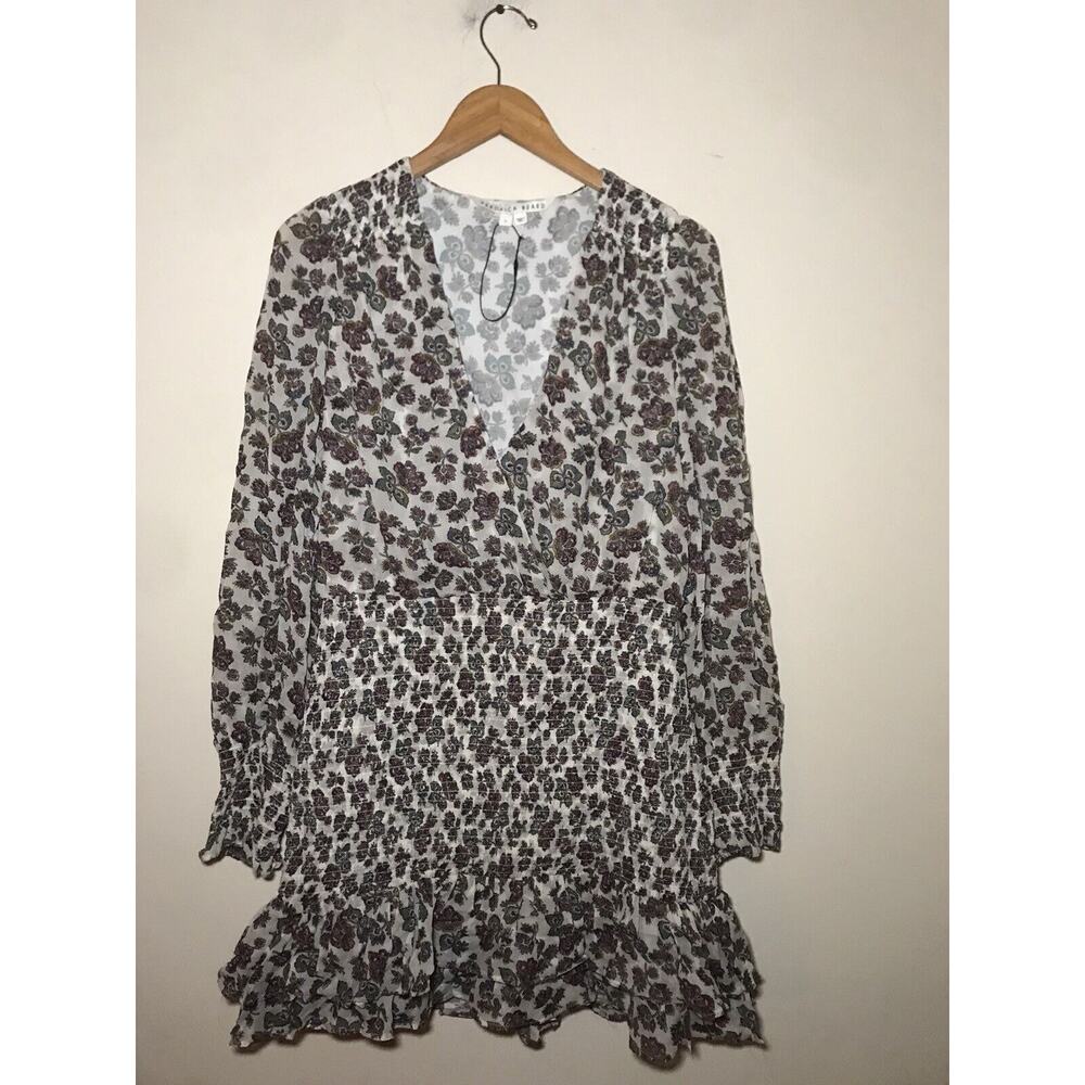 Veronica Beard Black and White Floral Midi Dress